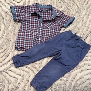 Ben Sherman Blue and Red Kids Matching Set
